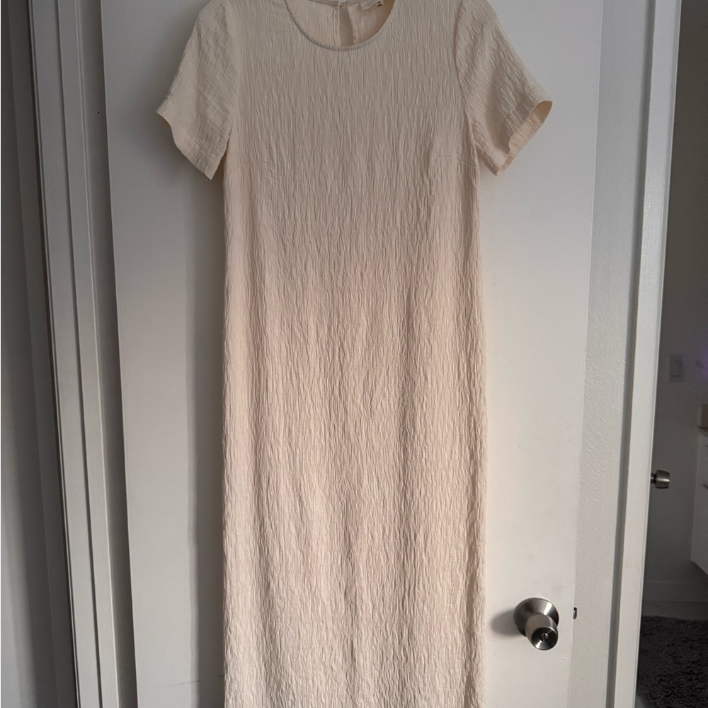Cream Short sleeve swim coverup